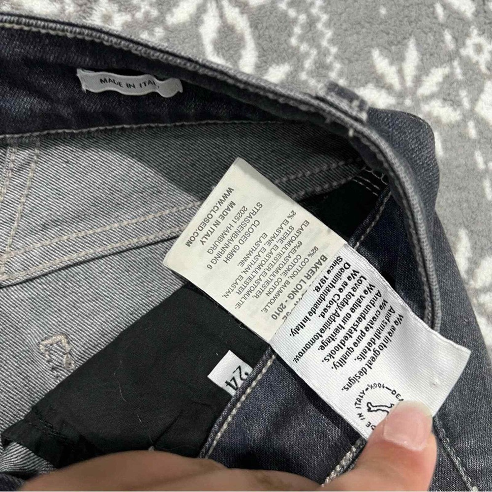 Anthropologie Closed Baker Long Gray Skinny Jeans Made In Italy Size 24 - Picture 6 of 10